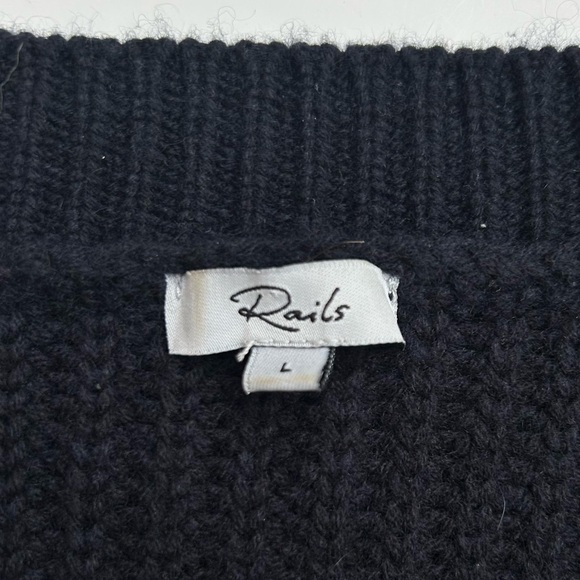 Rails Nicole Cashmere Sweater Dress Cashmere Velvet Lace-Up Chunky Knit Size L - Picture 14 of 16